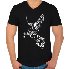 PRINTFASHION pegazus - Férfi V-nyakú póló - Fekete