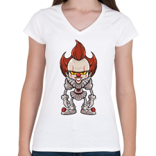 PRINTFASHION Penny Wise - Női V-nyakú póló - Fehér női póló