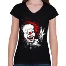 PRINTFASHION Penny Wise - Női V-nyakú póló - Fekete női póló