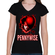 PRINTFASHION PENNYWISE 3 - Női V-nyakú póló - Fekete női póló
