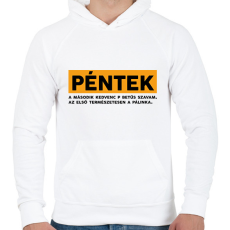 PRINTFASHION Péntek - Pálinka - Férfi kapucnis pulóver - Fehér