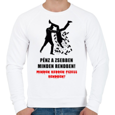 PRINTFASHION PÉNZ A ZSEBBEN - Férfi pulóver - Fehér
