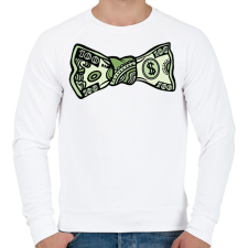 PRINTFASHION Pénz csokornyakkendő - Férfi pulóver - Fehér férfi pulóver, kardigán