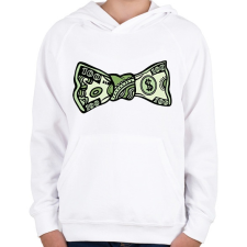 PRINTFASHION Pénz csokornyakkendő - Gyerek kapucnis pulóver - Fehér gyerek pulóver, kardigán