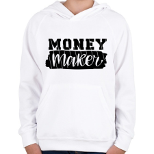 PRINTFASHION Pénzes páros -  pénz kereső - Gyerek kapucnis pulóver - Fehér gyerek pulóver, kardigán