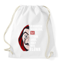 PRINTFASHION pénzrablás igyunk póló fehér - Sportzsák, Tornazsák - Fehér tornazsák
