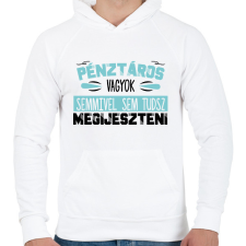 PRINTFASHION Pénztáros vagyok - Férfi kapucnis pulóver - Fehér férfi pulóver, kardigán