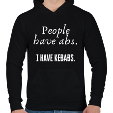 PRINTFASHION People have abs, I have kebabs - Férfi kapucnis pulóver - Fekete