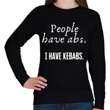 PRINTFASHION People have abs, I have kebabs - Női pulóver - Fekete női pulóver, kardigán