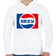 PRINTFASHION pepsi sexy 1 - Férfi kapucnis pulóver - Fehér férfi pulóver, kardigán