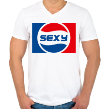 PRINTFASHION pepsi sexy 1 - Férfi V-nyakú póló - Fehér férfi póló