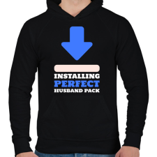 PRINTFASHION PERFECT HUSBAND PACK - Férfi kapucnis pulóver - Fekete férfi pulóver, kardigán