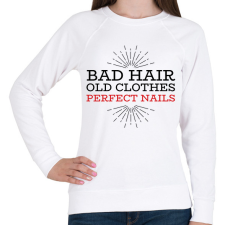 PRINTFASHION Perfect nails - Női pulóver - Fehér női pulóver, kardigán