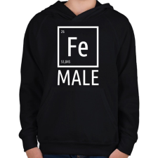 PRINTFASHION Periodic Ironman Női Fehér - Gyerek kapucnis pulóver - Fekete gyerek pulóver, kardigán