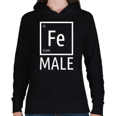 PRINTFASHION Periodic Ironman Női Fehér - Női kapucnis pulóver - Fekete