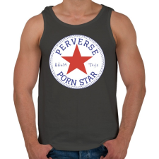 PRINTFASHION Perverz pornósztár - Férfi atléta - Sötétszürke atléta, trikó