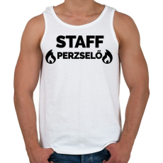PRINTFASHION Perzselő Staff - Férfi atléta - Fehér