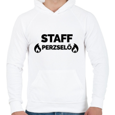 PRINTFASHION Perzselő Staff - Férfi kapucnis pulóver - Fehér férfi pulóver, kardigán