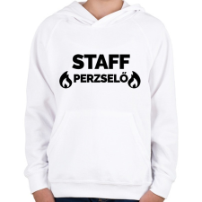 PRINTFASHION Perzselő Staff - Gyerek kapucnis pulóver - Fehér gyerek pulóver, kardigán