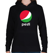 PRINTFASHION Pesti - Pepsi - Női kapucnis pulóver - Fekete női pulóver, kardigán