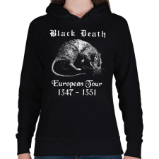 PRINTFASHION Pestis turné - Női kapucnis pulóver - Fekete női pulóver, kardigán