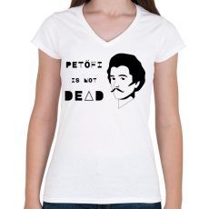 PRINTFASHION Petőfi nem halott - Női V-nyakú póló - Fehér