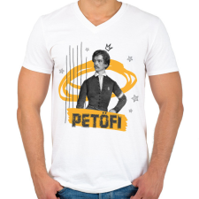 PRINTFASHION Petőfi Sándor - Férfi V-nyakú póló - Fehér férfi póló