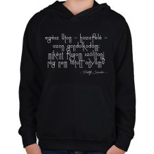 PRINTFASHION Petőfi Sándor - Füstbe ment terv  - Gyerek kapucnis pulóver - Fekete gyerek pulóver, kardigán