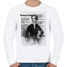 PRINTFASHION Petőfi Sándor-Nemzeti dal - Férfi pulóver - Fehér férfi pulóver, kardigán