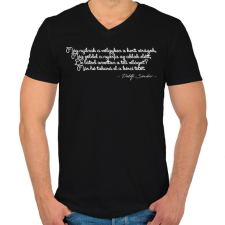 PRINTFASHION Petőfi Sándor - Szeptember végén - Férfi V-nyakú póló - Fekete férfi póló