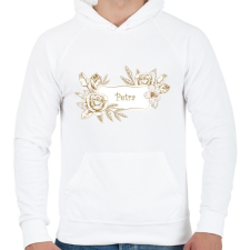 PRINTFASHION Petra - Férfi kapucnis pulóver - Fehér férfi pulóver, kardigán