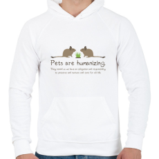 PRINTFASHION Pets are humanizing - Férfi kapucnis pulóver - Fehér