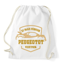 PRINTFASHION Peugeot sofőr - Sportzsák, Tornazsák - Fehér tornazsák