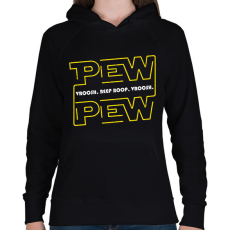 PRINTFASHION Pew Pew beep boop - Női kapucnis pulóver - Fekete