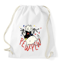PRINTFASHION Pew pew cat - Sportzsák, Tornazsák - Fehér tornazsák