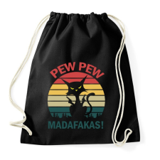 PRINTFASHION Pew pew madafakas cica - Sportzsák, Tornazsák - Fekete tornazsák