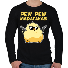 PRINTFASHION Pew Pew madafakas csirke - Férfi hosszú ujjú póló - Fekete férfi póló