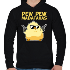 PRINTFASHION Pew Pew madafakas csirke - Férfi kapucnis pulóver - Fekete