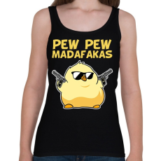 PRINTFASHION Pew Pew madafakas csirke - Női atléta - Fekete