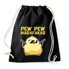 PRINTFASHION Pew Pew madafakas csirke - Sportzsák, Tornazsák - Fekete tornazsák