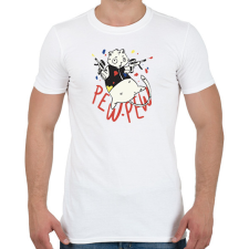 PRINTFASHION Pew pew madafakas hörcsög - Férfi póló - Fehér férfi póló