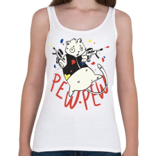 PRINTFASHION Pew pew madafakas hörcsög - Női atléta - Fehér női trikó