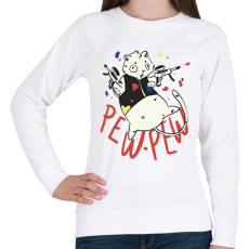 PRINTFASHION Pew pew madafakas hörcsög - Női pulóver - Fehér
