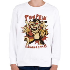 PRINTFASHION Pew pew majom bananafakas - Gyerek pulóver - Fehér