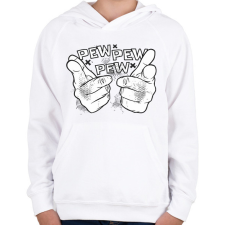 PRINTFASHION Pew pew pew csak úgy - Gyerek kapucnis pulóver - Fehér gyerek pulóver, kardigán