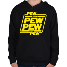 PRINTFASHION Pew pew pew - Gyerek kapucnis pulóver - Fekete gyerek pulóver, kardigán