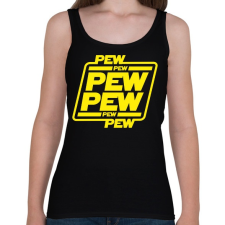 PRINTFASHION Pew pew pew - Női atléta - Fekete női trikó