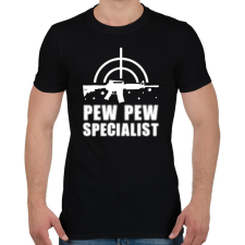 PRINTFASHION Pew pew speciaist - Férfi póló - Fekete férfi póló
