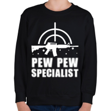 PRINTFASHION Pew pew speciaist - Gyerek pulóver - Fekete gyerek pulóver, kardigán