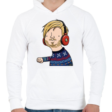 PRINTFASHION pewdiepie - Férfi kapucnis pulóver - Fehér